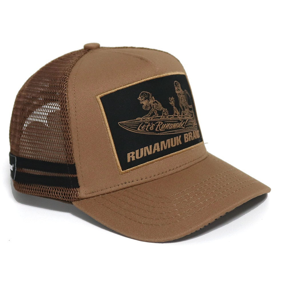 Kids Tinny Racing Trucker Cap Khaki/Black